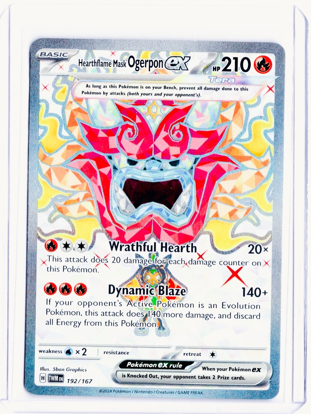 Hearthflame Mask Ogerpon EX 192/167 Twilight Masquerade NM Pokemon Trading Card